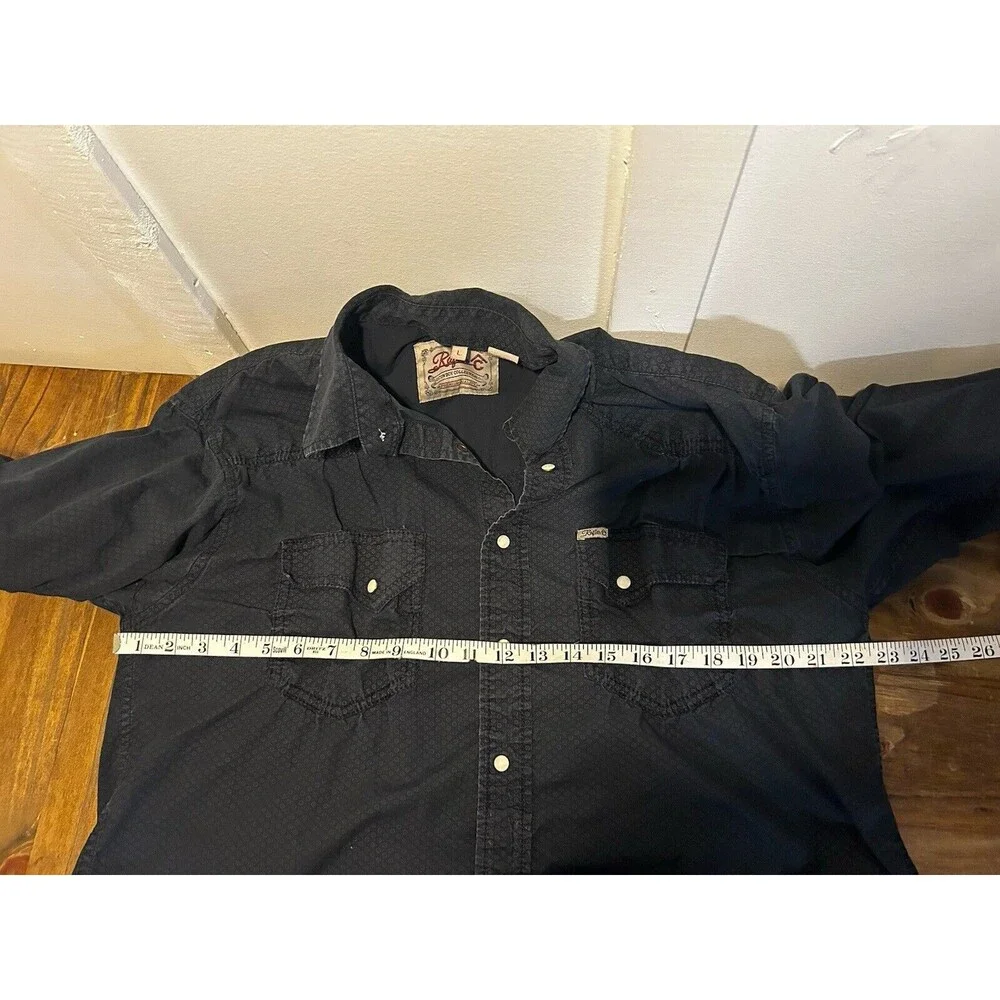 Rafter C Cowboy Collection Men’s Pearl Snap Shirt Black Size Large Western Style - Picture 7 of 10